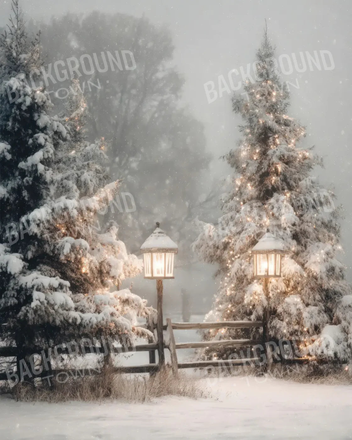 Old Time Christmas 8’x10’ Fleece (96 x 120 inch) Backdrop