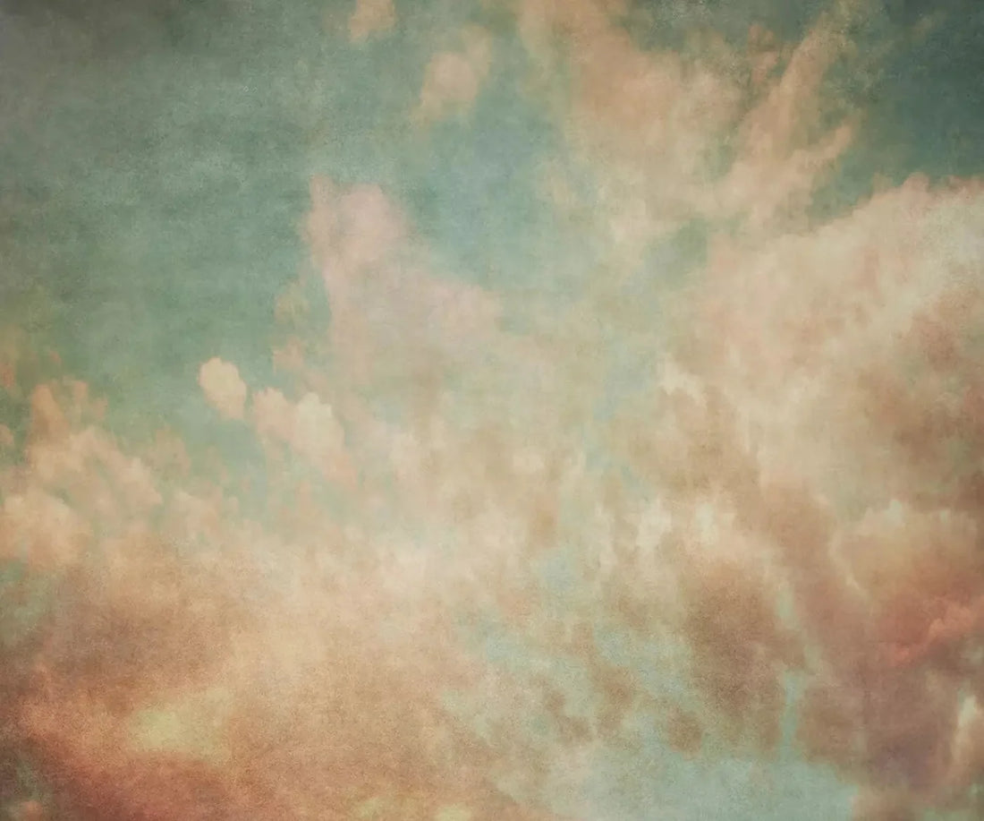 Old World Teal Sky 5X42 Fleece ( 60 X 50 Inch ) Backdrop