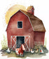 Farmhouse Red Barn Spring Backdrop for Photography