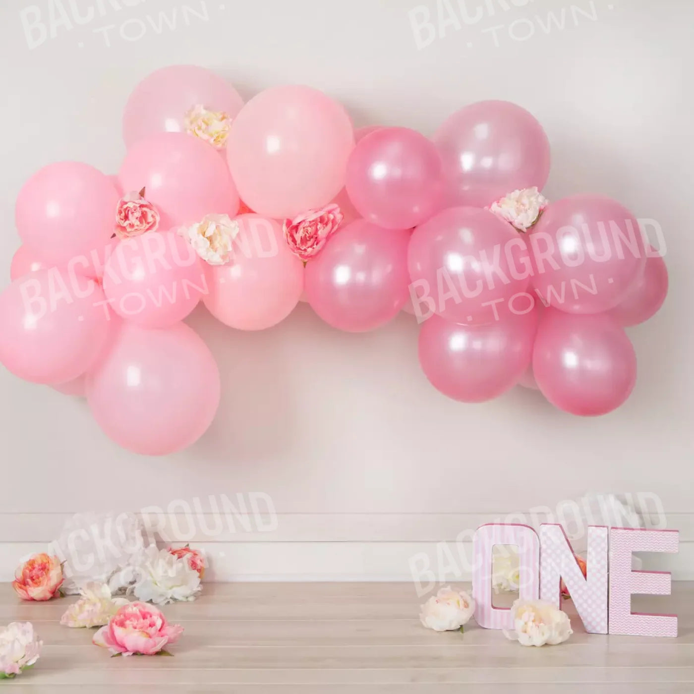 One Pink Birthday 10X10 Ultracloth ( 120 X Inch ) Backdrop