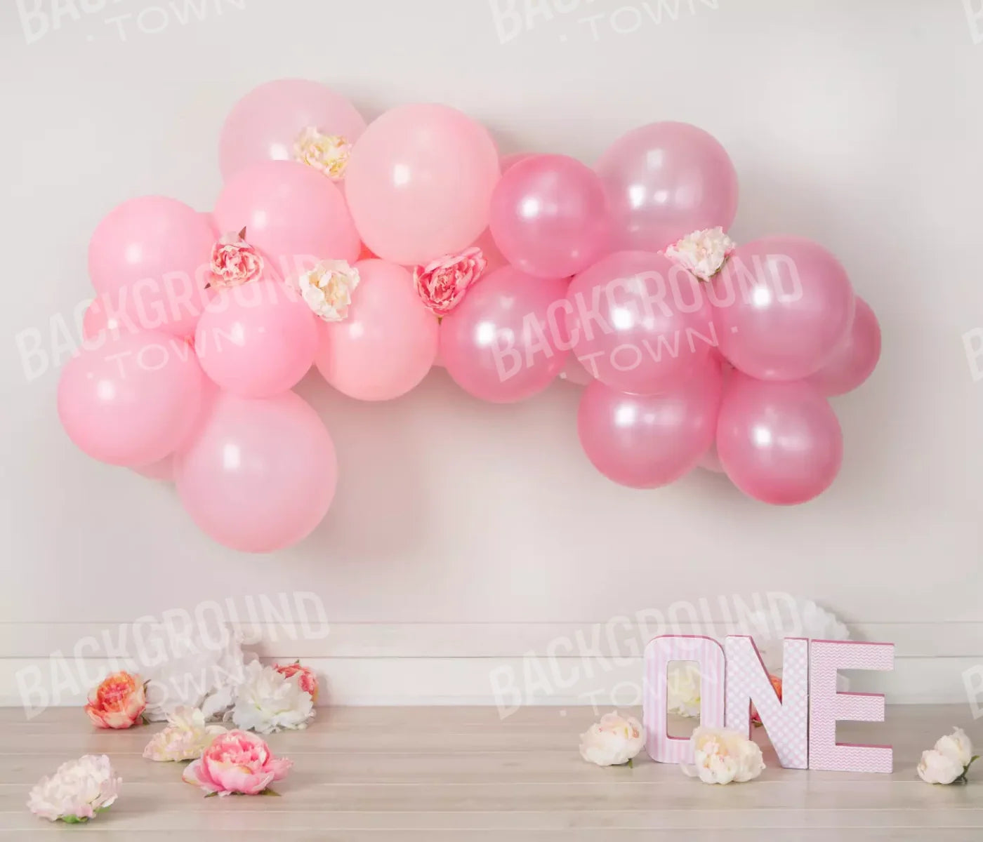 One Pink Birthday 12X10 Ultracloth ( 144 X 120 Inch ) Backdrop