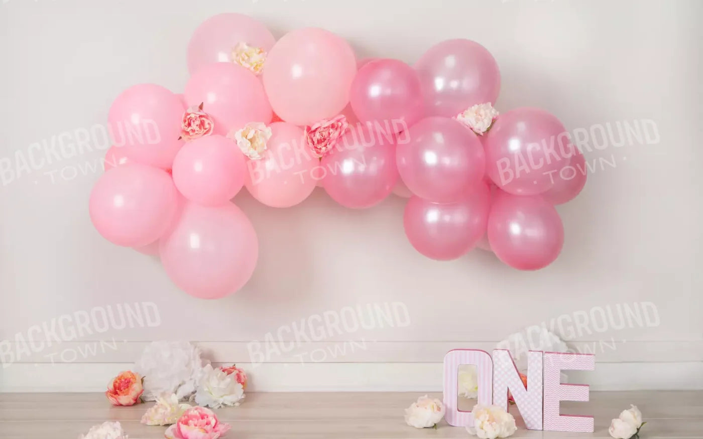 One Pink Birthday 14X9 Ultracloth ( 168 X 108 Inch ) Backdrop