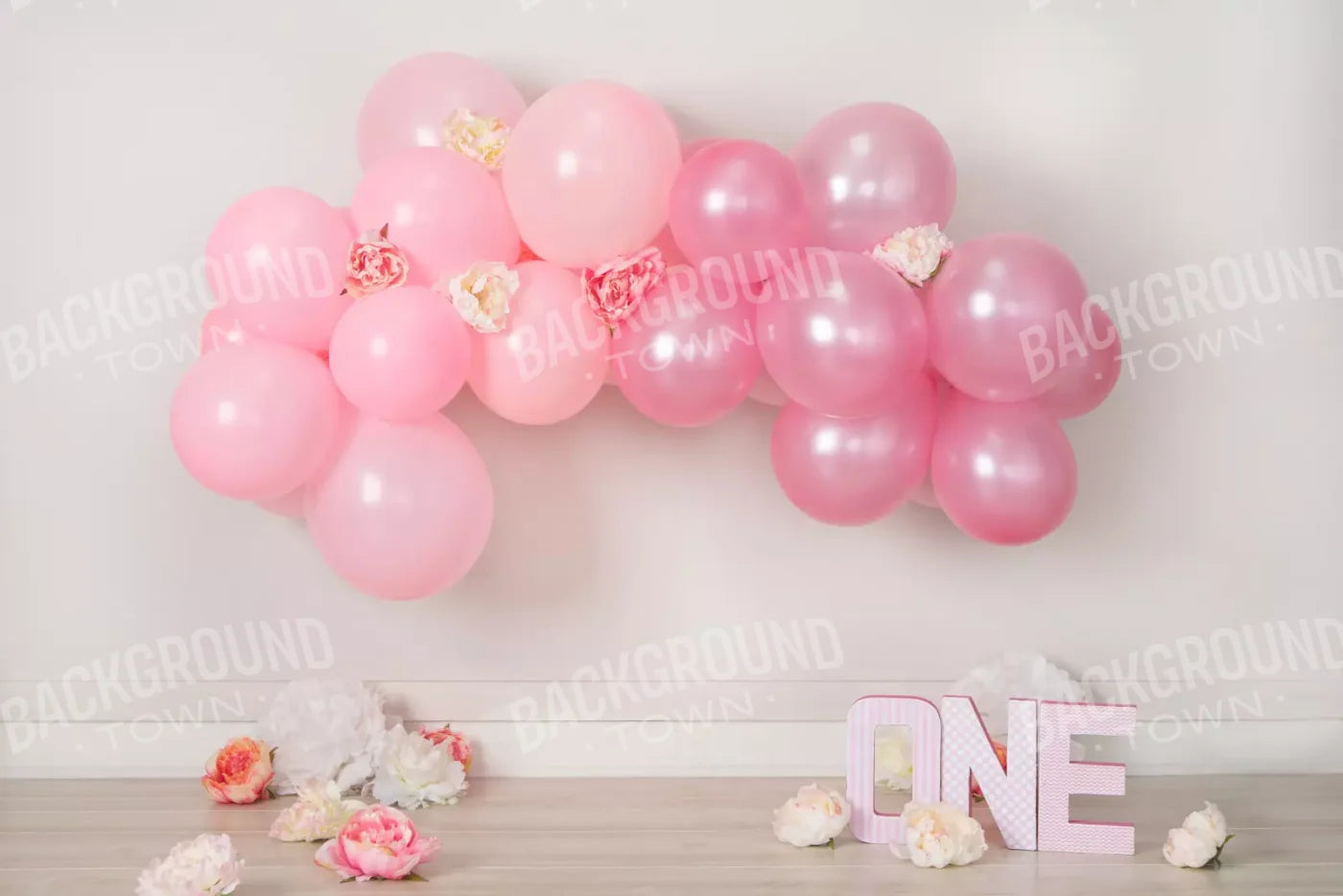One Pink Birthday 8X5 Ultracloth ( 96 X 60 Inch ) Backdrop