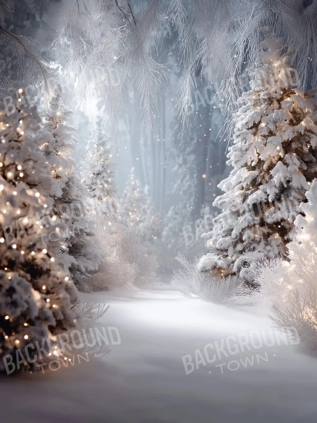 Opening In The Winter Pines 6’x8’ Fleece (72 x 96 inch) Backdrop