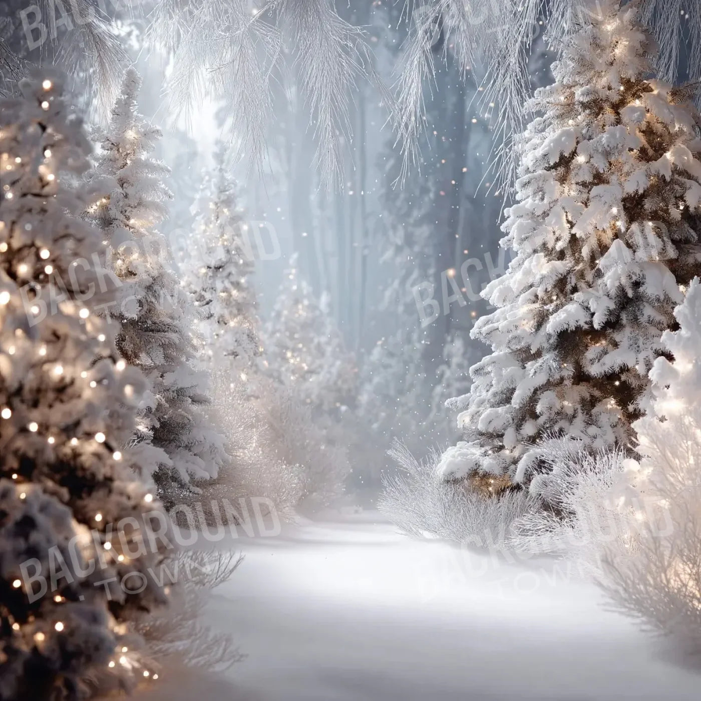 Opening In The Winter Pines 8’x8’ Fleece (96 x 96 inch) Backdrop