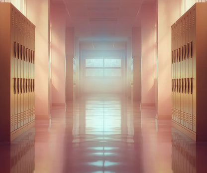 Orange And Pink Pastel Lockers 12’x10’ UltraCloth (144 x 120 inch) Backdrop
