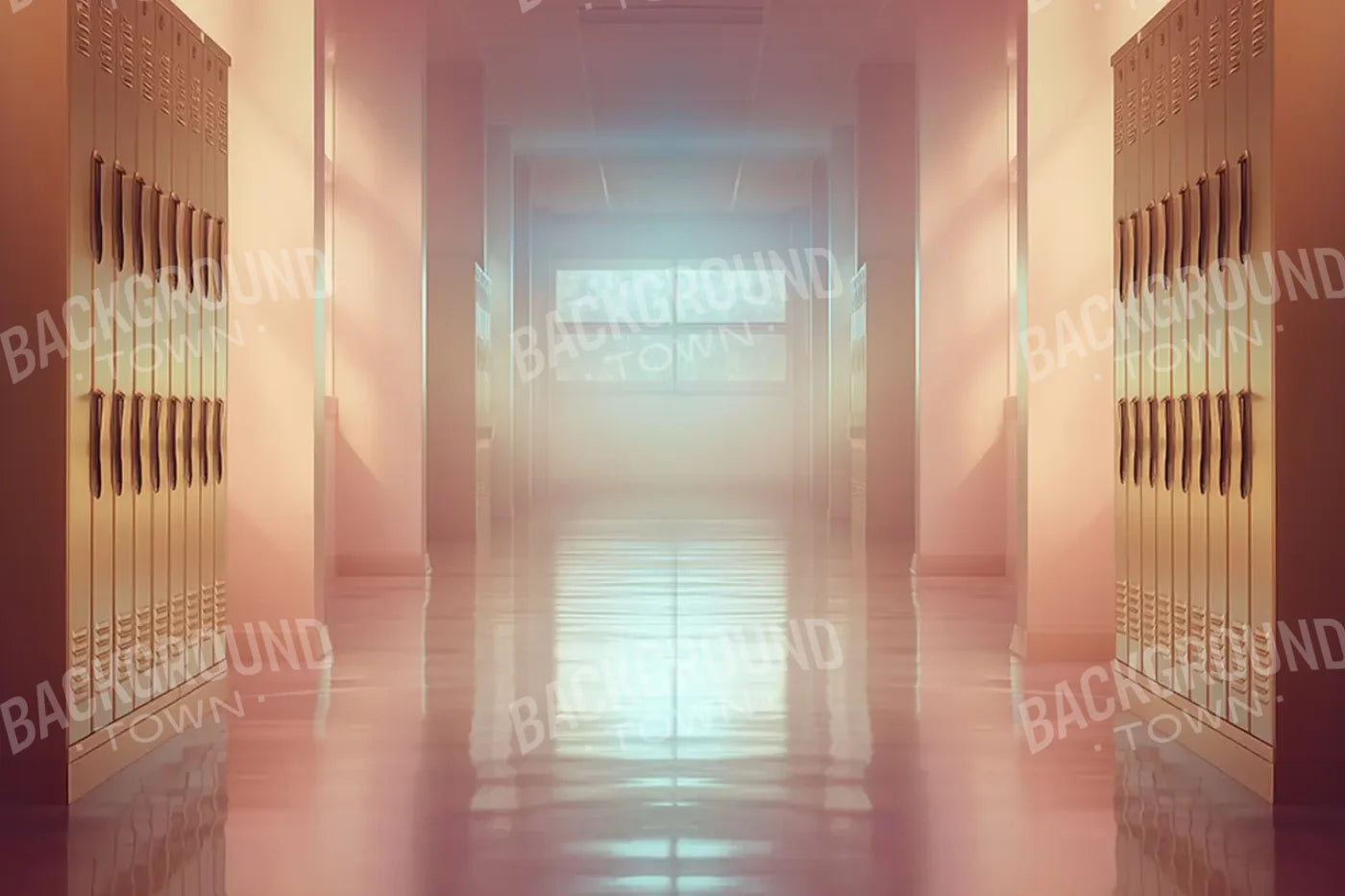 Orange And Pink Pastel Lockers 12’x8’ UltraCloth (144 x 96 inch) Backdrop