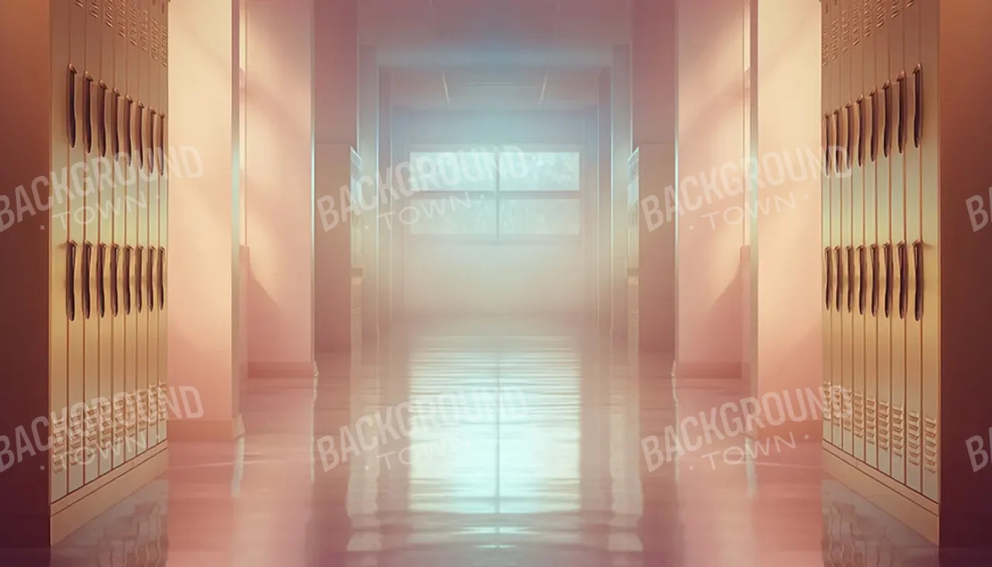 Orange And Pink Pastel Lockers 14’x8’ UltraCloth (168 x 96 inch) Backdrop