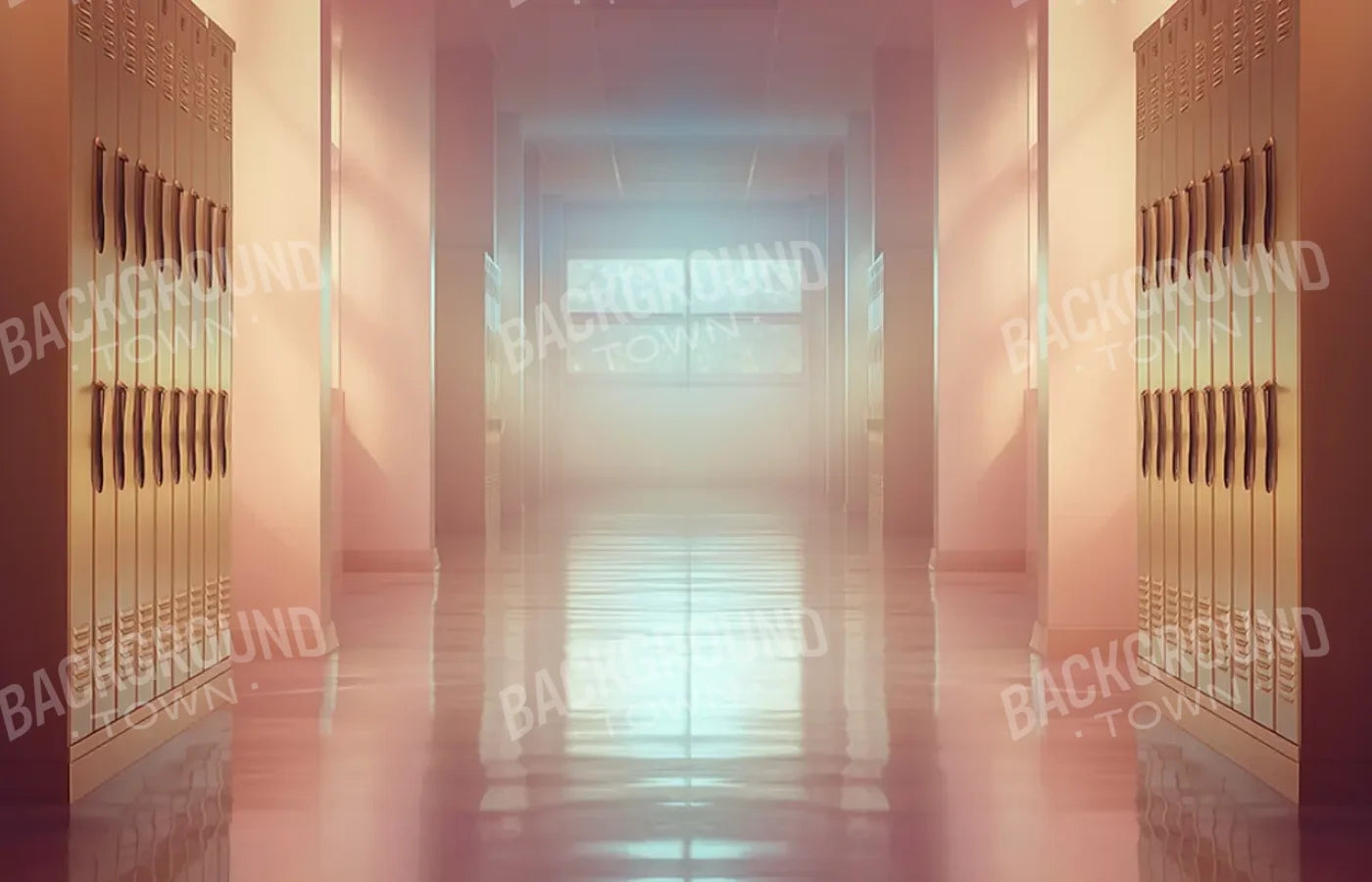 Orange And Pink Pastel Lockers 14’x9’ UltraCloth (168 x 108 inch) Backdrop