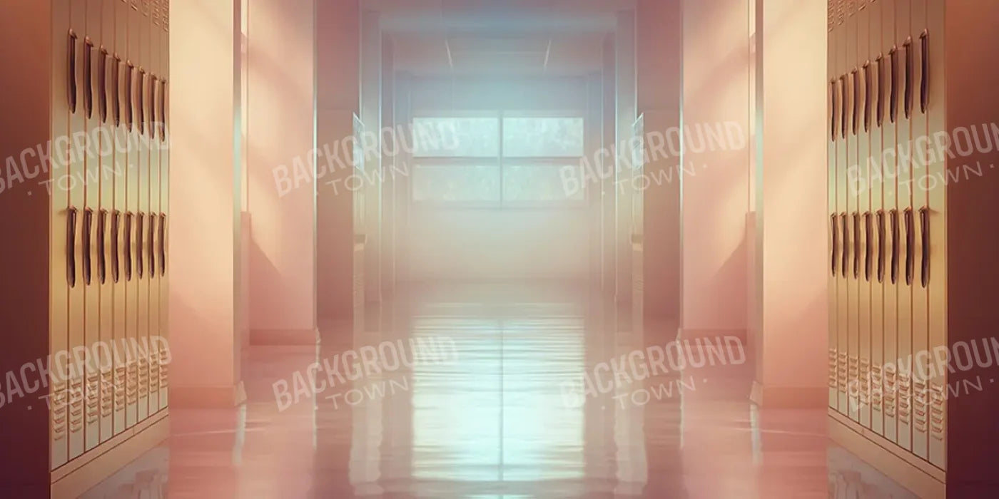 Orange And Pink Pastel Lockers 16’x8’ UltraCloth (192 x 96 inch) Backdrop