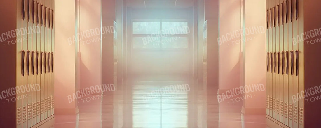 Orange And Pink Pastel Lockers 20’x8’ UltraCloth (240 x 96 inch) Backdrop