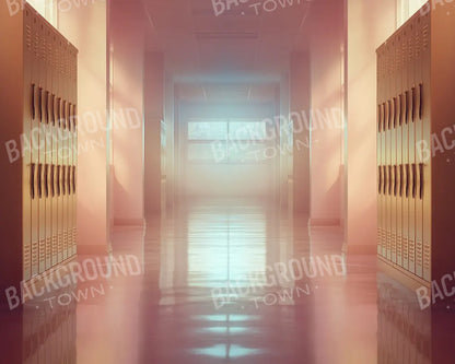 Orange And Pink Pastel Lockers 5’x4’ RubberMat Floor (60 x 48 inch) Backdrop