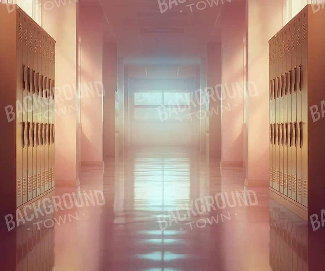 Orange And Pink Pastel Lockers 5’x4’2 Fleece (60 x 50 inch) Backdrop