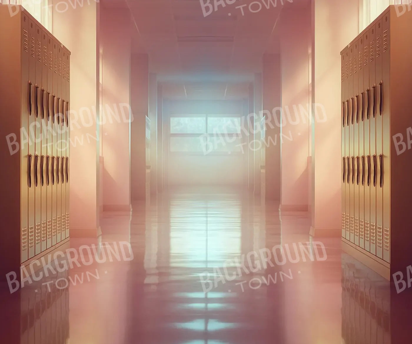 Orange And Pink Pastel Lockers 5’x4’2 Fleece (60 x 50 inch) Backdrop