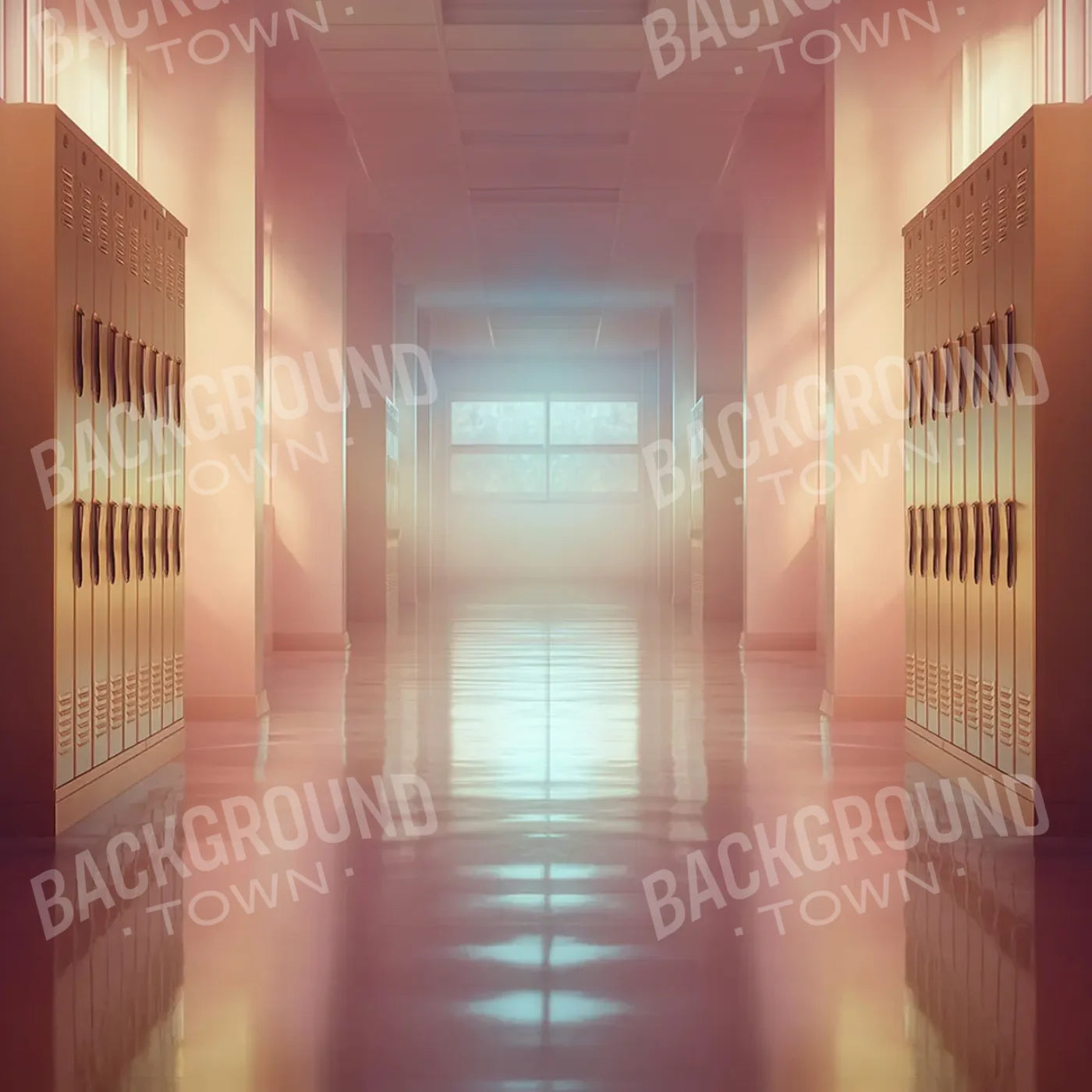 Orange And Pink Pastel Lockers 5’x5’ RubberMat Floor (60 x 60 inch) Backdrop