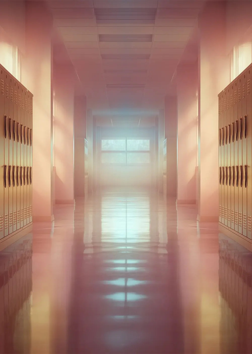 Orange And Pink Pastel Lockers 5’x7’ UltraCloth (60 x 84 inch) Backdrop