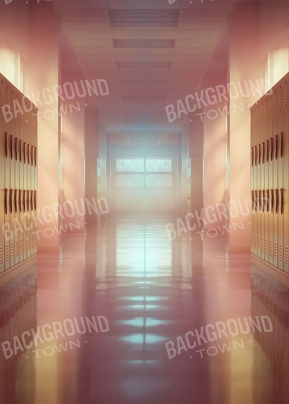 Orange And Pink Pastel Lockers 5’x7’ UltraCloth (60 x 84 inch) Backdrop