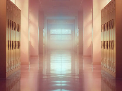 Orange And Pink Pastel Lockers 6’8x5’ Fleece (80 x 60 inch) Backdrop