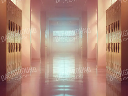 Orange And Pink Pastel Lockers 6’8x5’ Fleece (80 x 60 inch) Backdrop