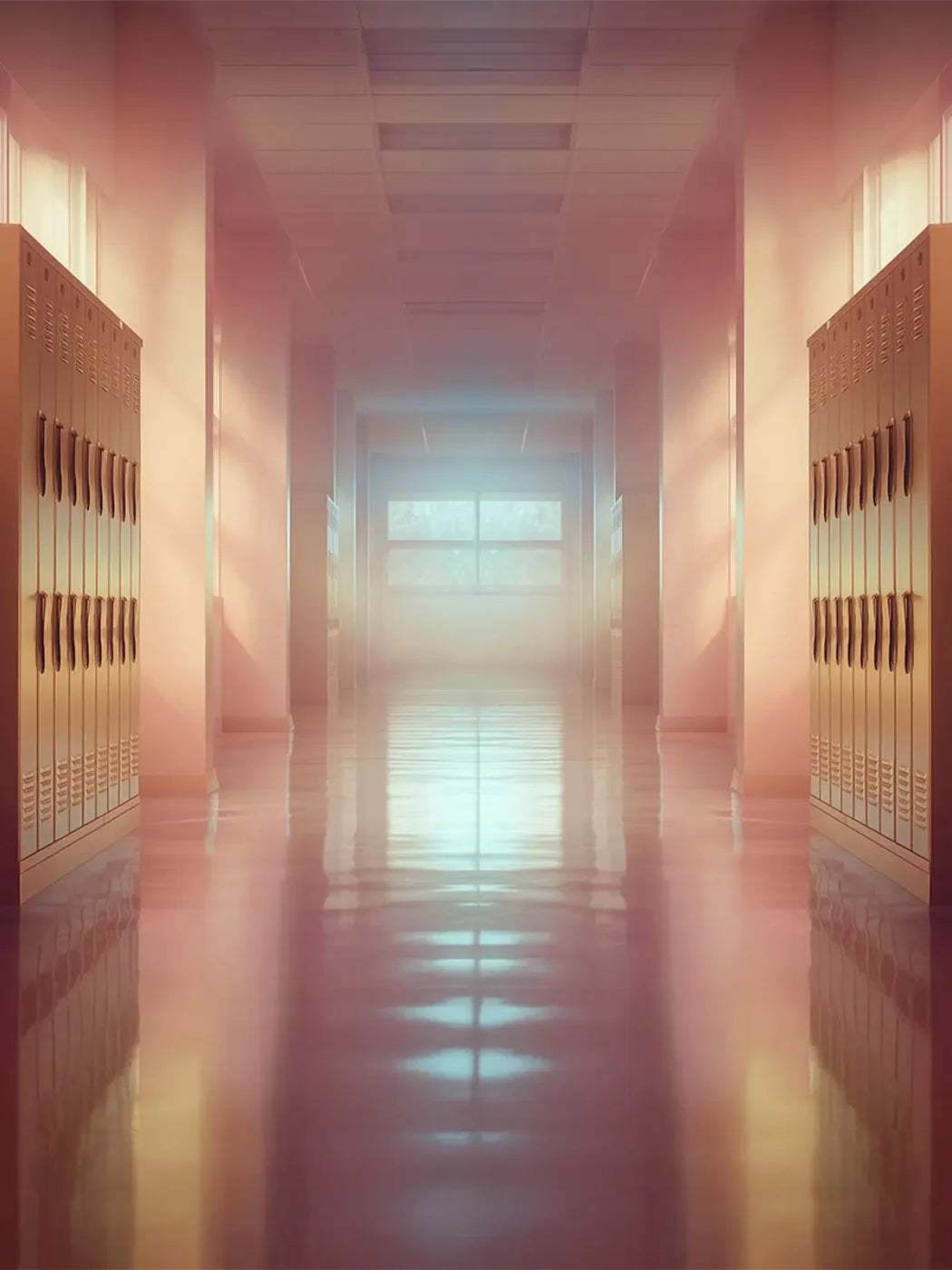 Orange And Pink Pastel Lockers 6’x8’ Fleece (72 x 96 inch) Backdrop