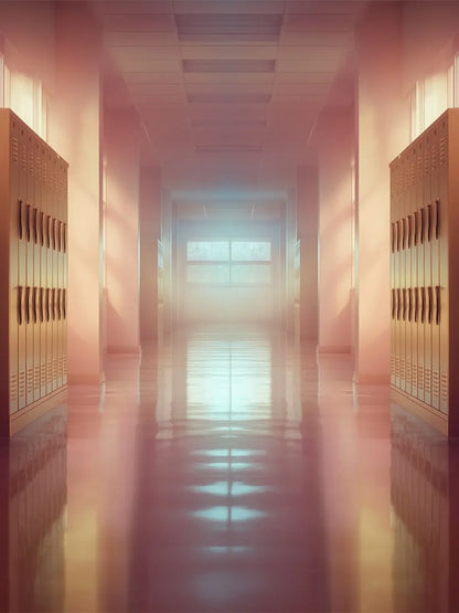 Orange And Pink Pastel Lockers 6’x8’ Fleece (72 x 96 inch) Backdrop