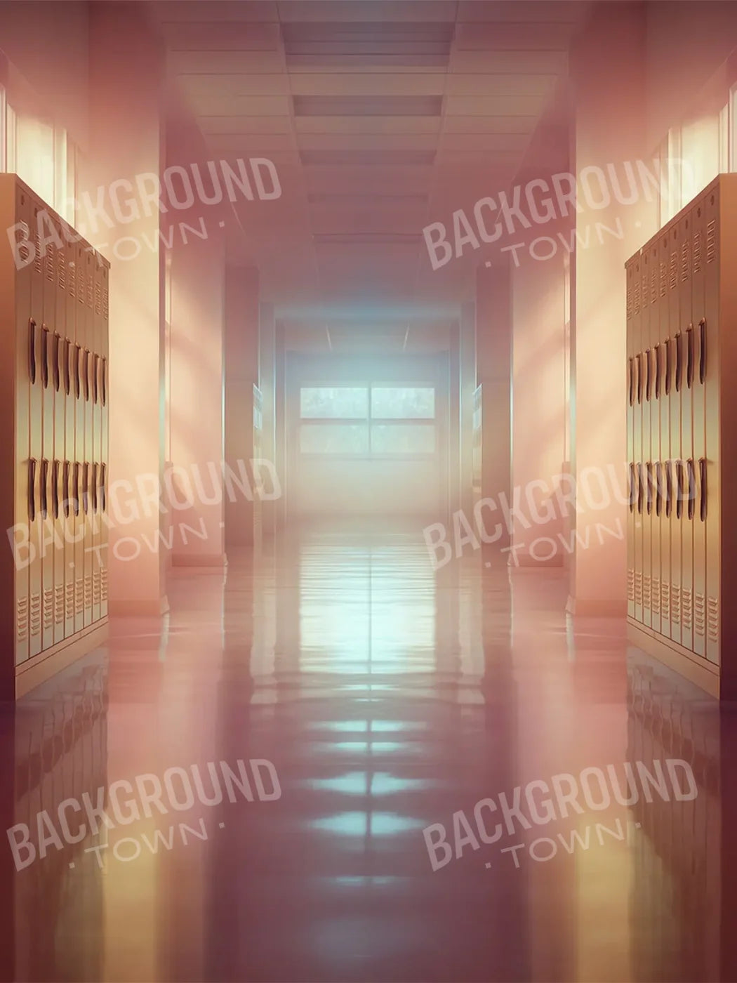 Orange And Pink Pastel Lockers 6’x8’ Fleece (72 x 96 inch) Backdrop