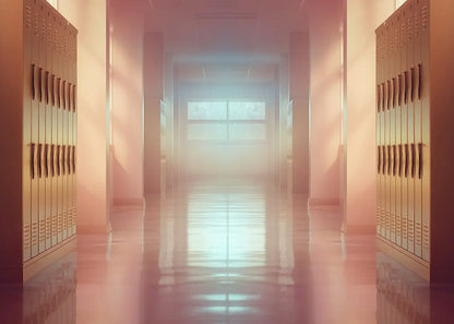 Orange And Pink Pastel Lockers 7’x5’ UltraCloth (84 x 60 inch) Backdrop