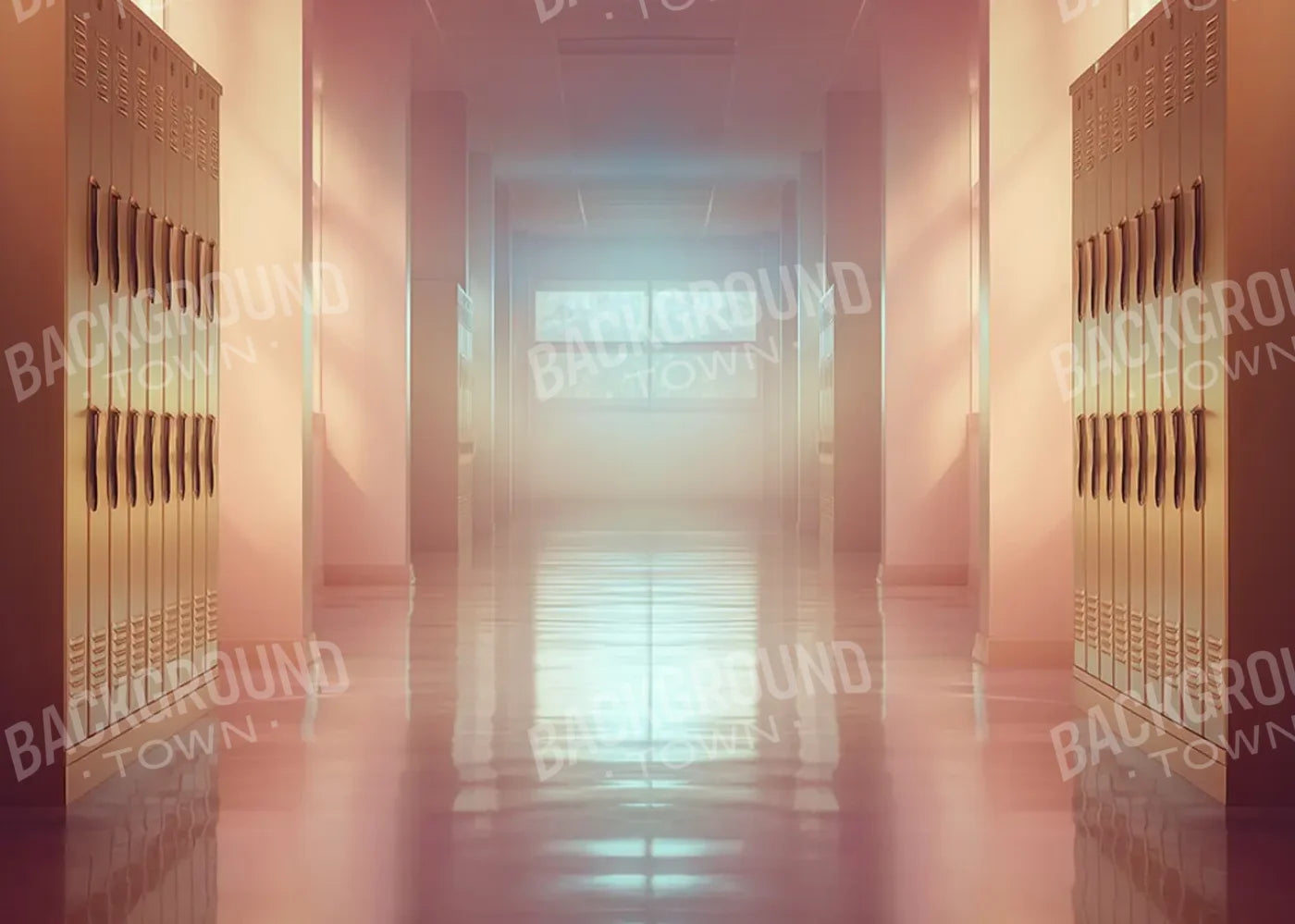 Orange And Pink Pastel Lockers 7’x5’ UltraCloth (84 x 60 inch) Backdrop