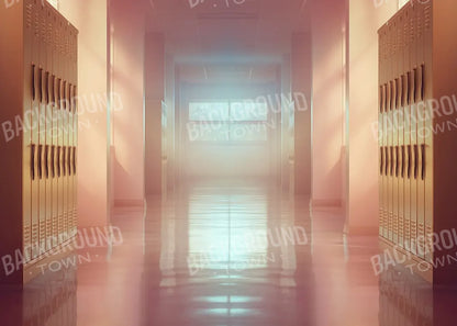 Orange And Pink Pastel Lockers 7’x5’ UltraCloth (84 x 60 inch) Backdrop