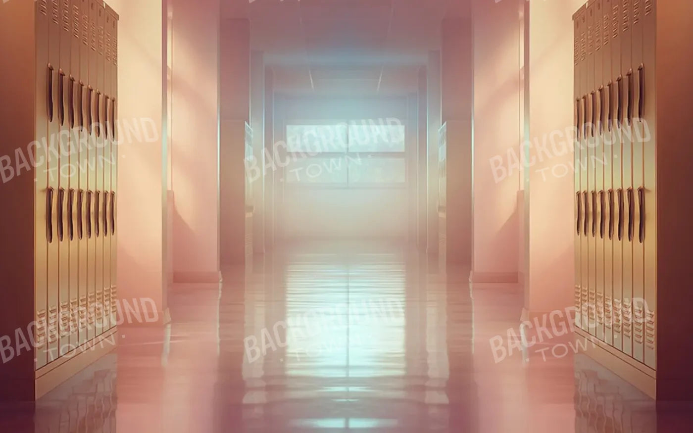 Orange And Pink Pastel Lockers 8’x5’ UltraCloth (96 x 60 inch) Backdrop