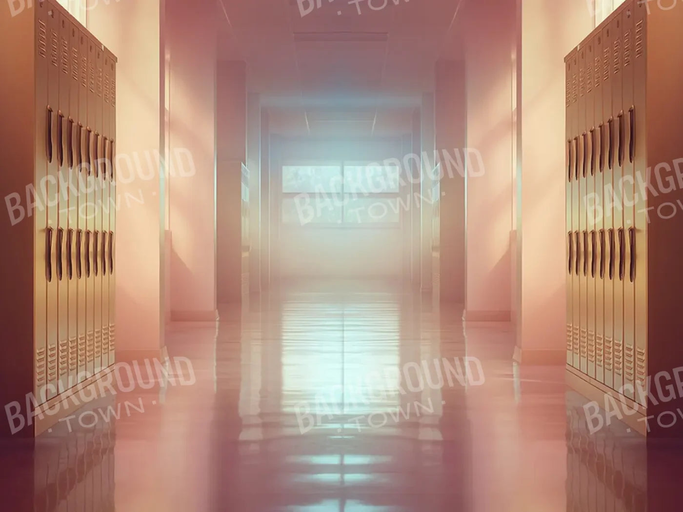 Orange And Pink Pastel Lockers 8’x6’ Fleece (96 x 72 inch) Backdrop