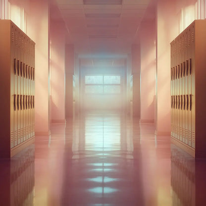 Orange And Pink Pastel Lockers 8’x8’ Fleece (96 x 96 inch) Backdrop