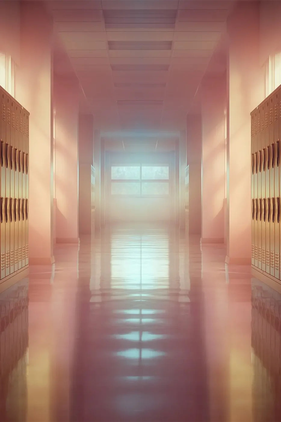 Orange And Pink Pastel Lockers 8’x12’ UltraCloth (96 x 144 inch) Backdrop