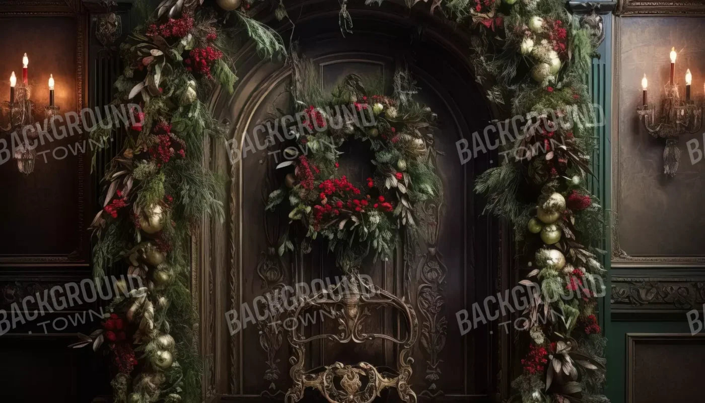 Ornate Christmas Arch 14’X8’ Ultracloth (168 X 96 Inch) Backdrop