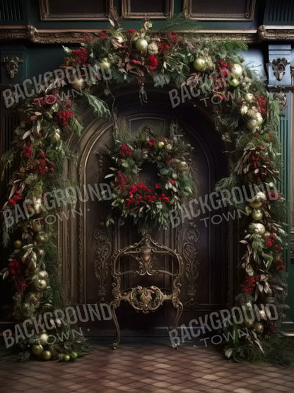 Ornate Christmas Arch 6’X8’ Fleece (72 X 96 Inch) Backdrop