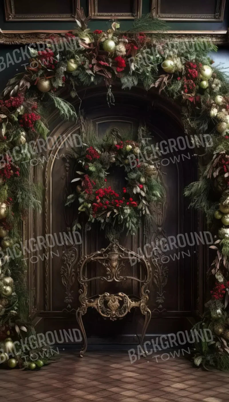 Ornate Christmas Arch 8’X14’ Ultracloth (96 X 168 Inch) Backdrop