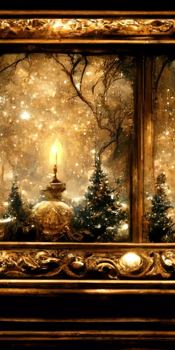 Ornate Holiday Windsill 8’X16’ Ultracloth (96 X 192 Inch) Backdrop
