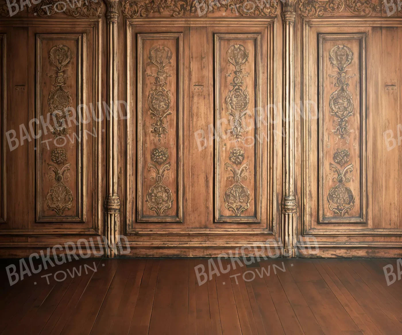 Ornate Wood Wall 12’X10’ Ultracloth (144 X 120 Inch) Backdrop