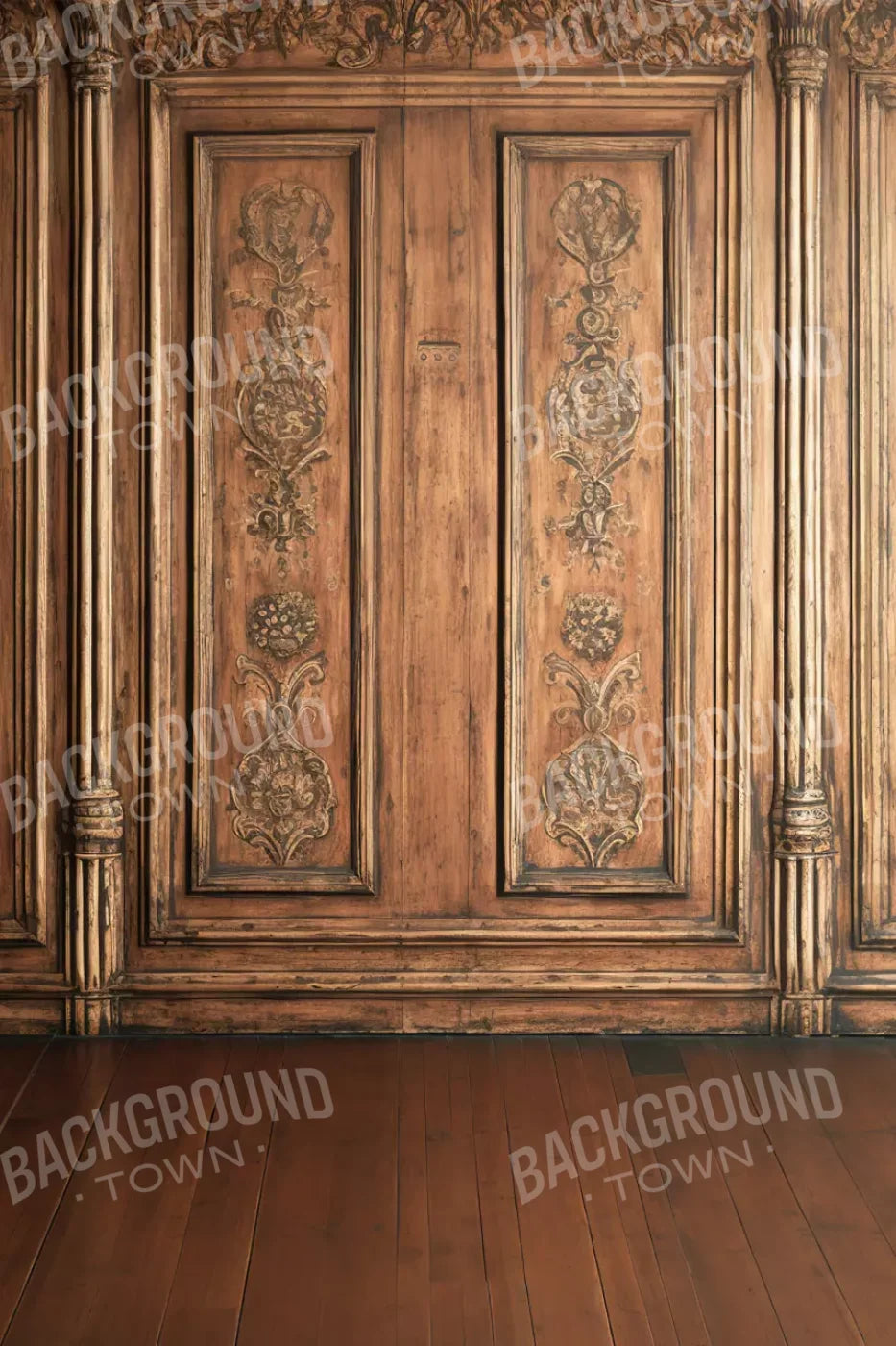 Ornate Wood Wall 8’X12’ Ultracloth (96 X 144 Inch) Backdrop