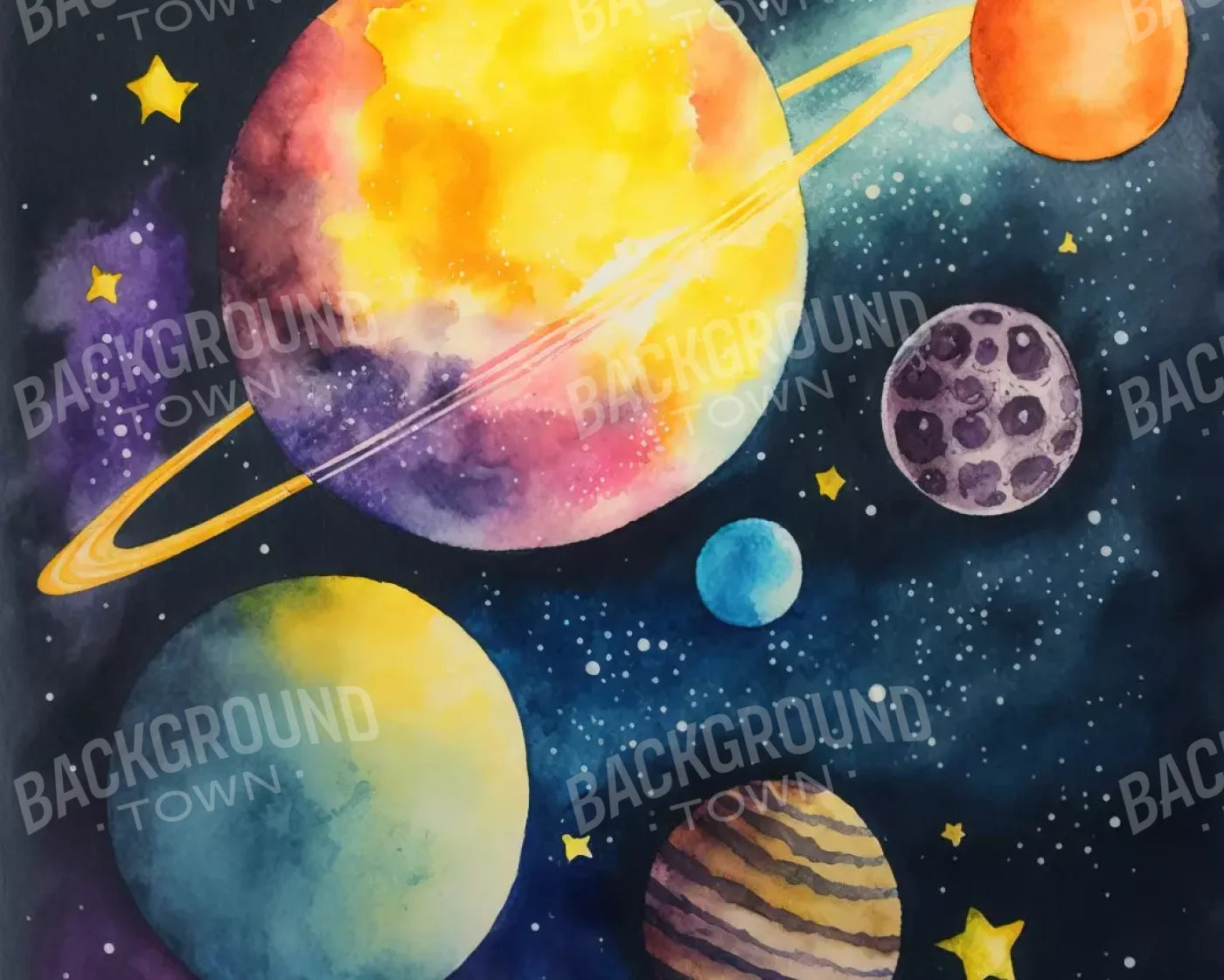 Over Space 10’X8’ Fleece (120 X 96 Inch) Backdrop