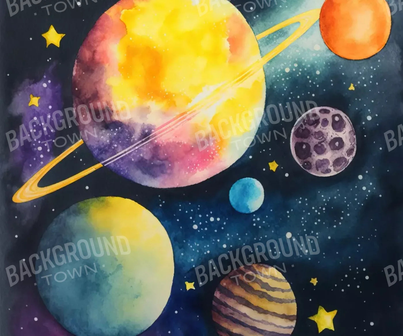 Over Space 5’X4’2 Fleece (60 X 50 Inch) Backdrop