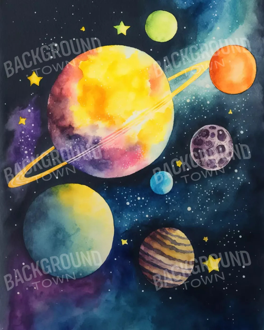 Over Space 8’X10’ Fleece (96 X 120 Inch) Backdrop