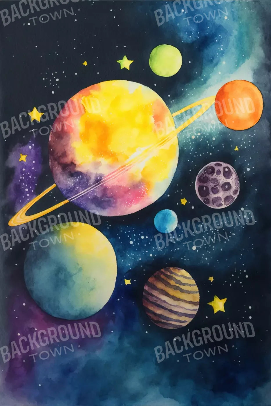 Over Space 8’X12’ Ultracloth (96 X 144 Inch) Backdrop