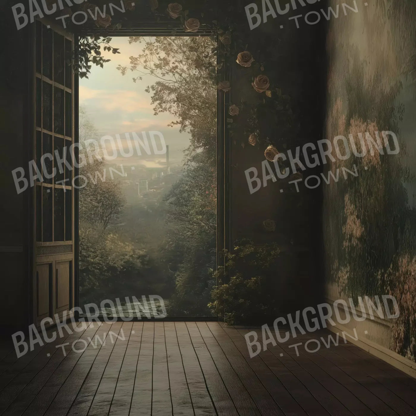 Overlooking Abandoned Garden 10’X10’ Ultracloth (120 X Inch) Backdrop