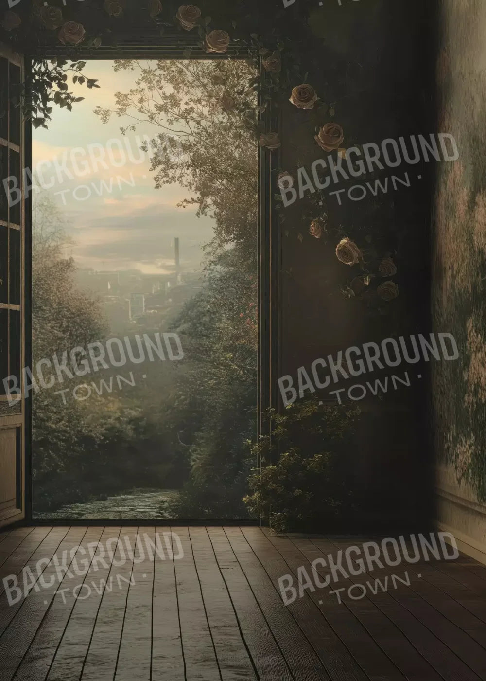 Overlooking Abandoned Garden 5’X7’ Ultracloth (60 X 84 Inch) Backdrop