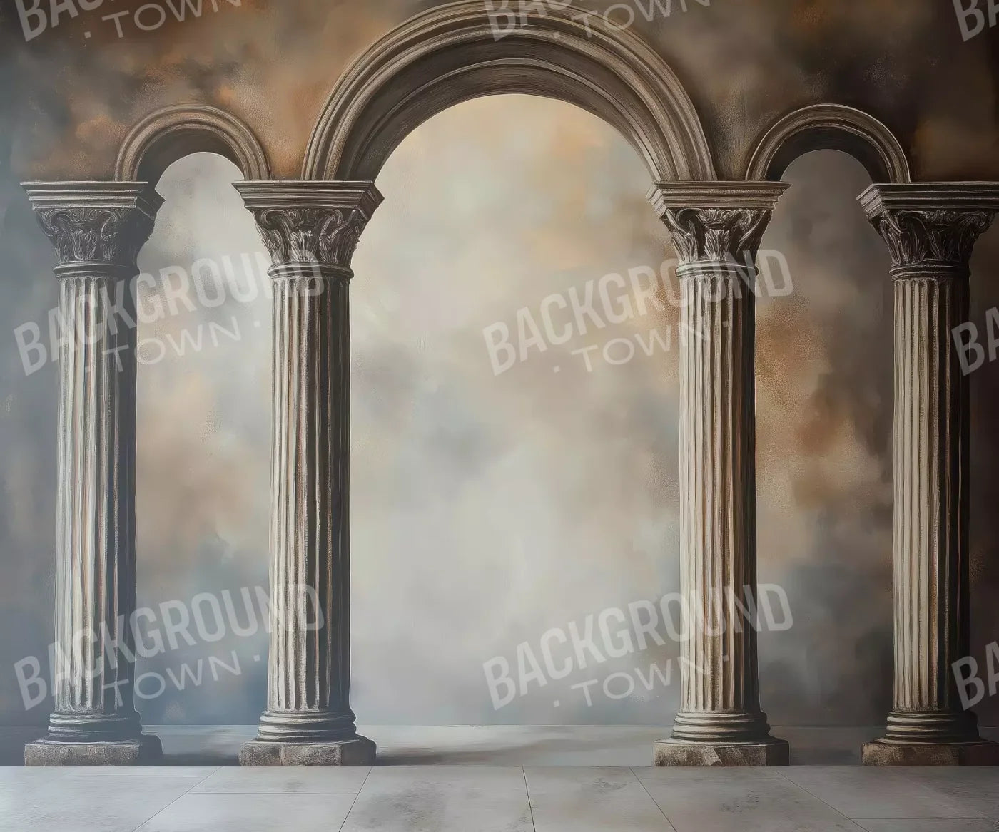 Painted Arch Pillars 12’X10’ Ultracloth (144 X 120 Inch) Backdrop