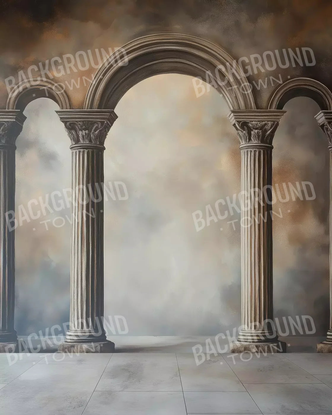 Painted Arch Pillars 8’X10’ Fleece (96 X 120 Inch) Backdrop