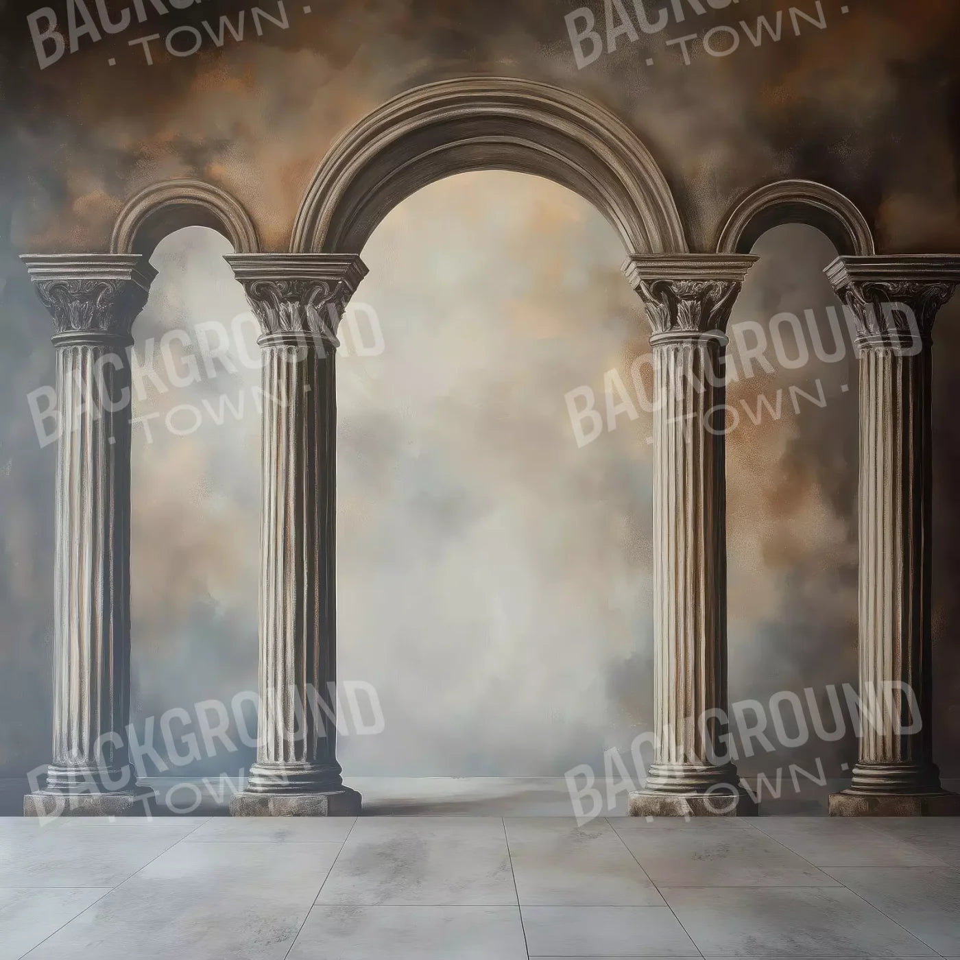 Painted Arch Pillars 8’X8’ Fleece (96 X Inch) Backdrop