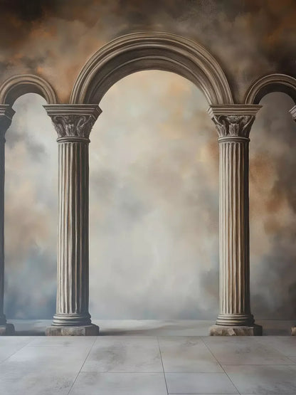 Painted Arch Pillars 5’X6’8 Fleece (60 X 80 Inch) Backdrop