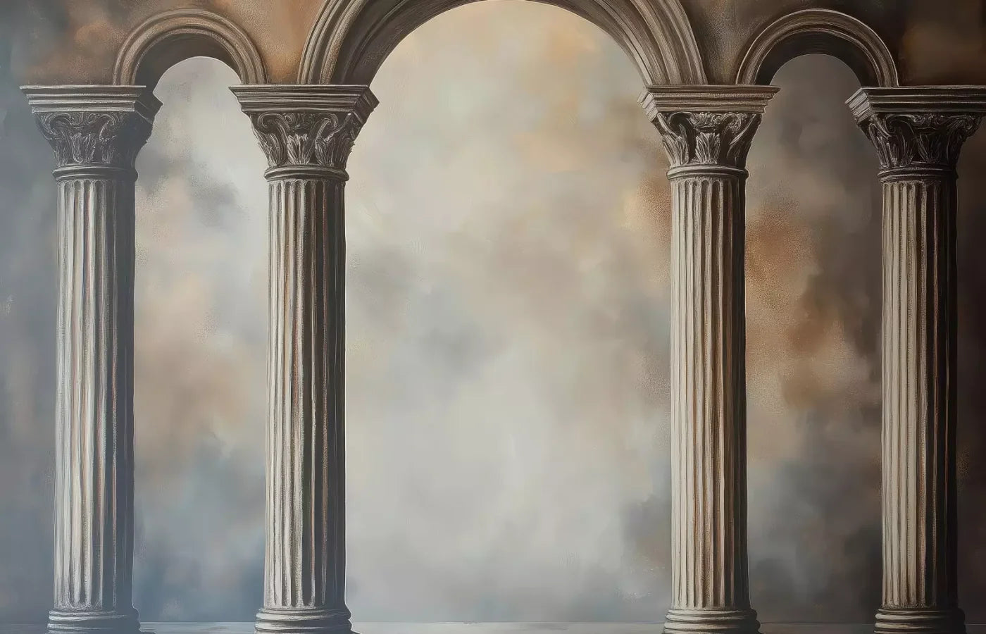 Painted Arch Pillars 14’X9’ Ultracloth (168 X 108 Inch) Backdrop